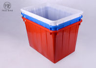 Large Solid Nesting Plastic Bin Boxes , Red / Blue Plastic Storage Containers Recycling